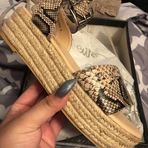 Snakeskin Espadrille Platform Sandals